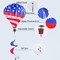 2Pcs Patriotic Hot Air Balloon Wind Spinner-4th of July Hanging Decoration